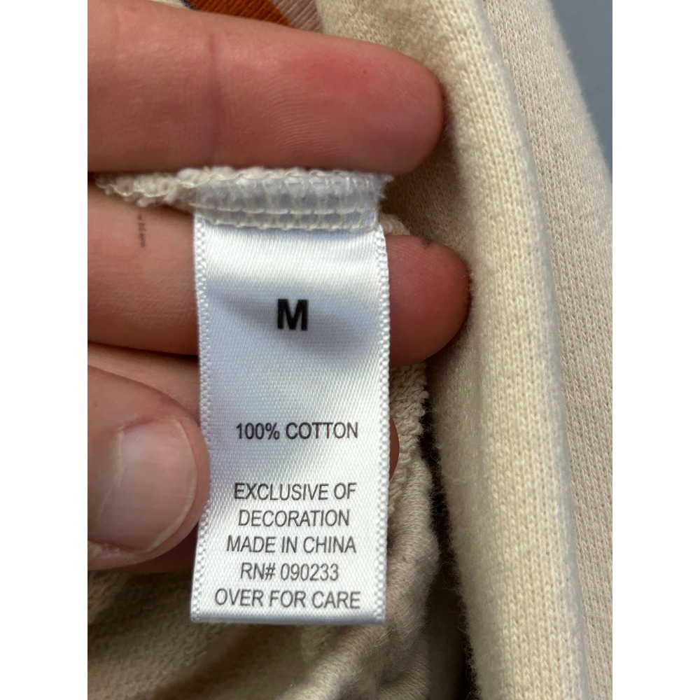 PS / LA Sweatshirt Womens Medium Cream Rainbow Stripe Cropped Quarter Zip Mock - Picture 7 of 9
